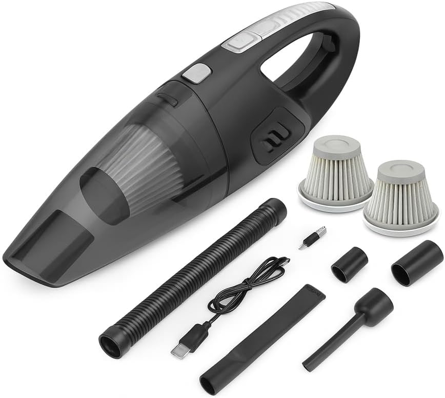 Portable Car Vacuum Cleaner High Suction Handheld Auto Vacuum for Car Interior Detailing Cordless, Powerful & Lightweight Mini Vacuum for Cars, Trucks & Suvs