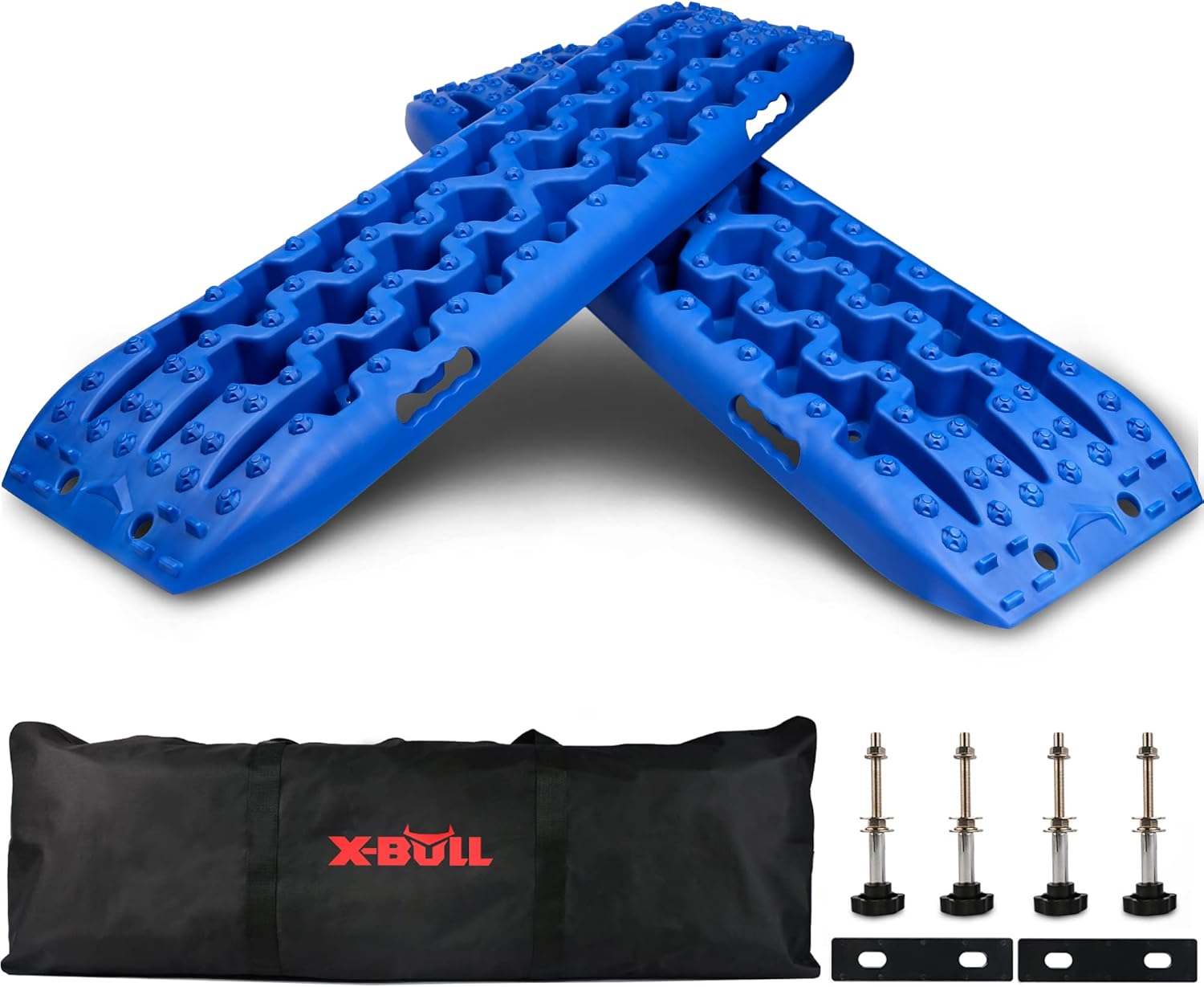 X-Bull Recovery Tracks with Bag and Mounting Pin Set 4X4 Recovery Boards Offroad 4Wd Tracks 22046LBS/10000KG Stand for Automotive Accessories Tires and Wheels in the Sand Mud Snow(Gen 3.0 Blue) image number 5
