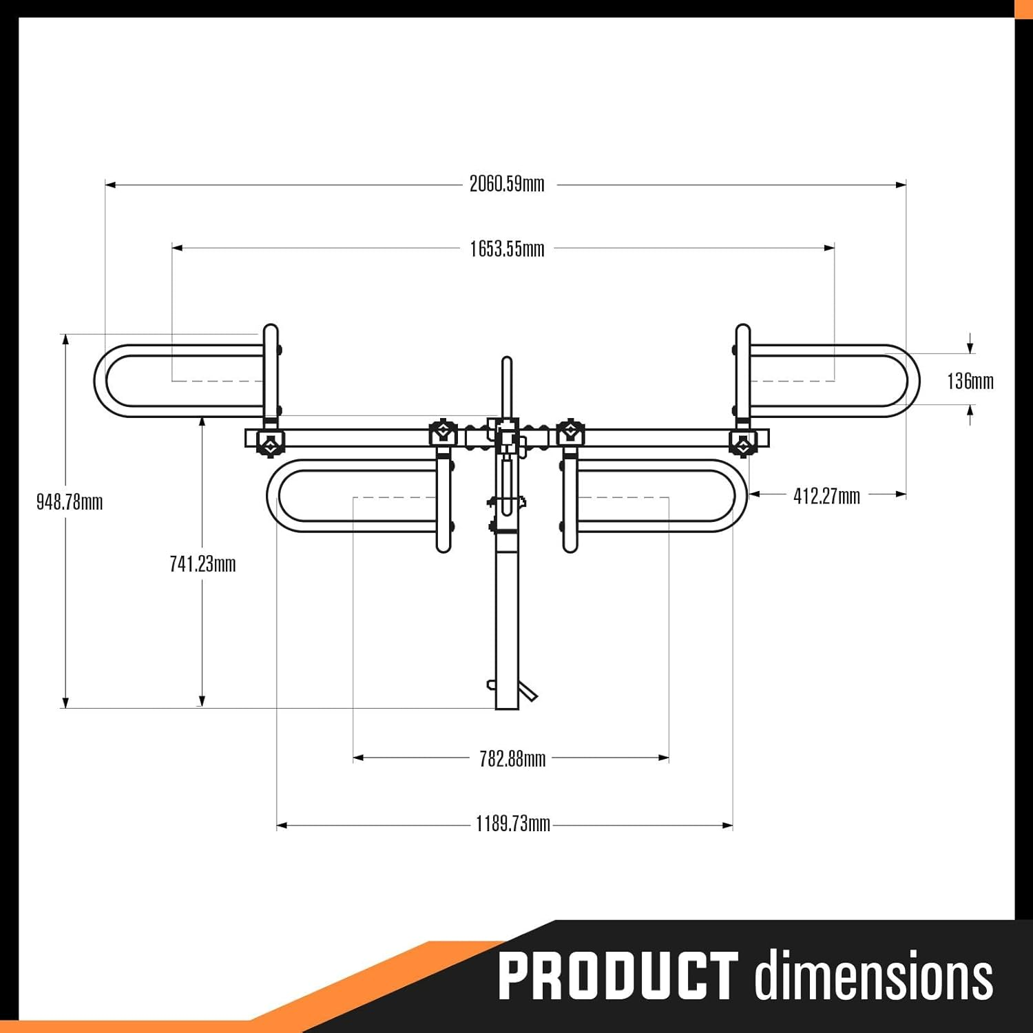 2 Ebike Rack for Car Rear Mountain Bicycle Carrier Mount Stand Storage Holder Platform 2 Inch Foldable Tilt with Lock image number 1