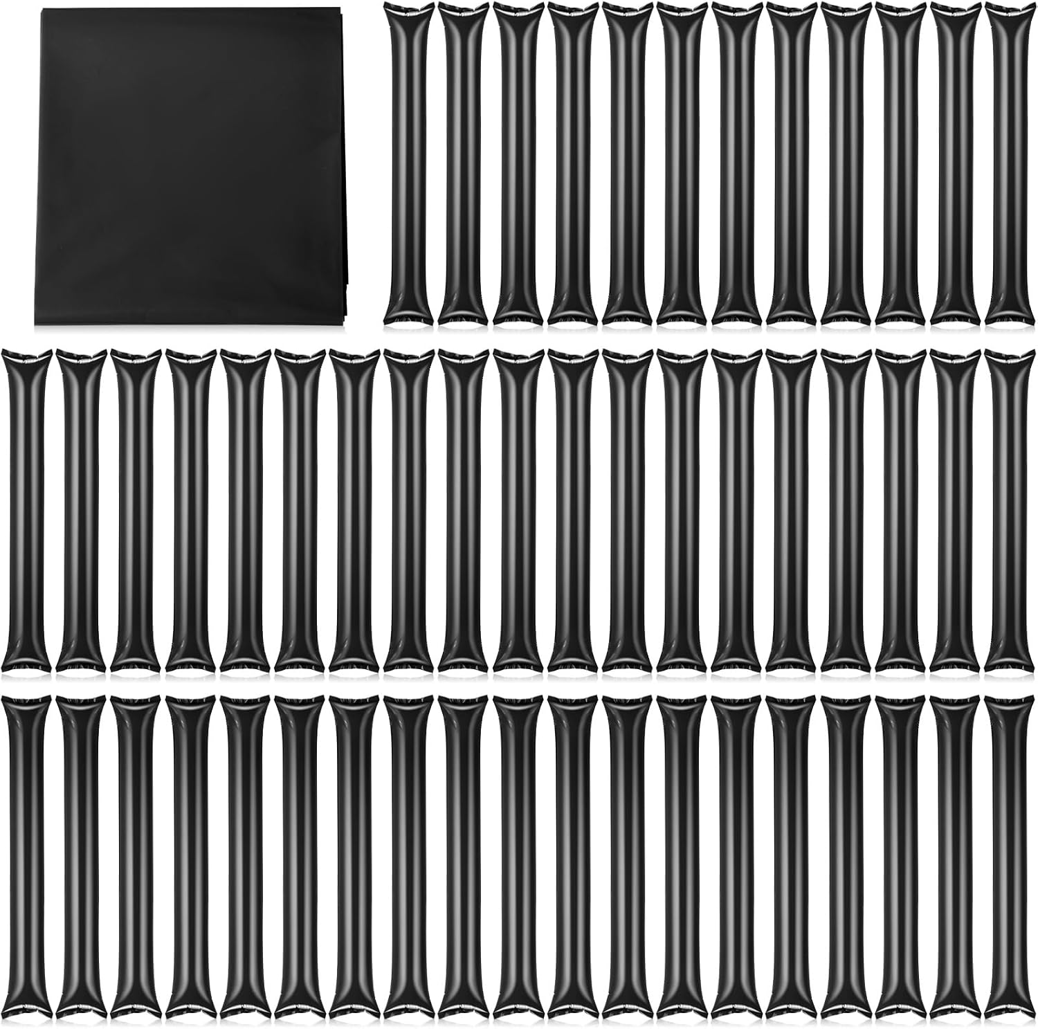 ZCYSRLQIN 50 Pcs Thunder Sticks Thicken Sporting Cheerleading Team Boom Sticks Cheering Sticks Plastic Clapper Inflatable Noise Makers Sporting Cheers Basketball Football Events Dance Party (Yellow)