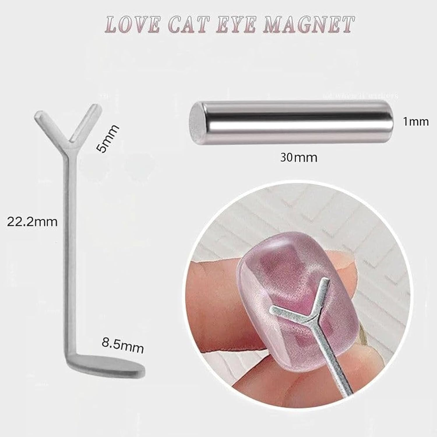 5-Pack Professional Magnetic Nail Art Sticks &ndash; Y-Shaped Guide for Cat Eye Gel Polish, Salon & Home Manicure Kit