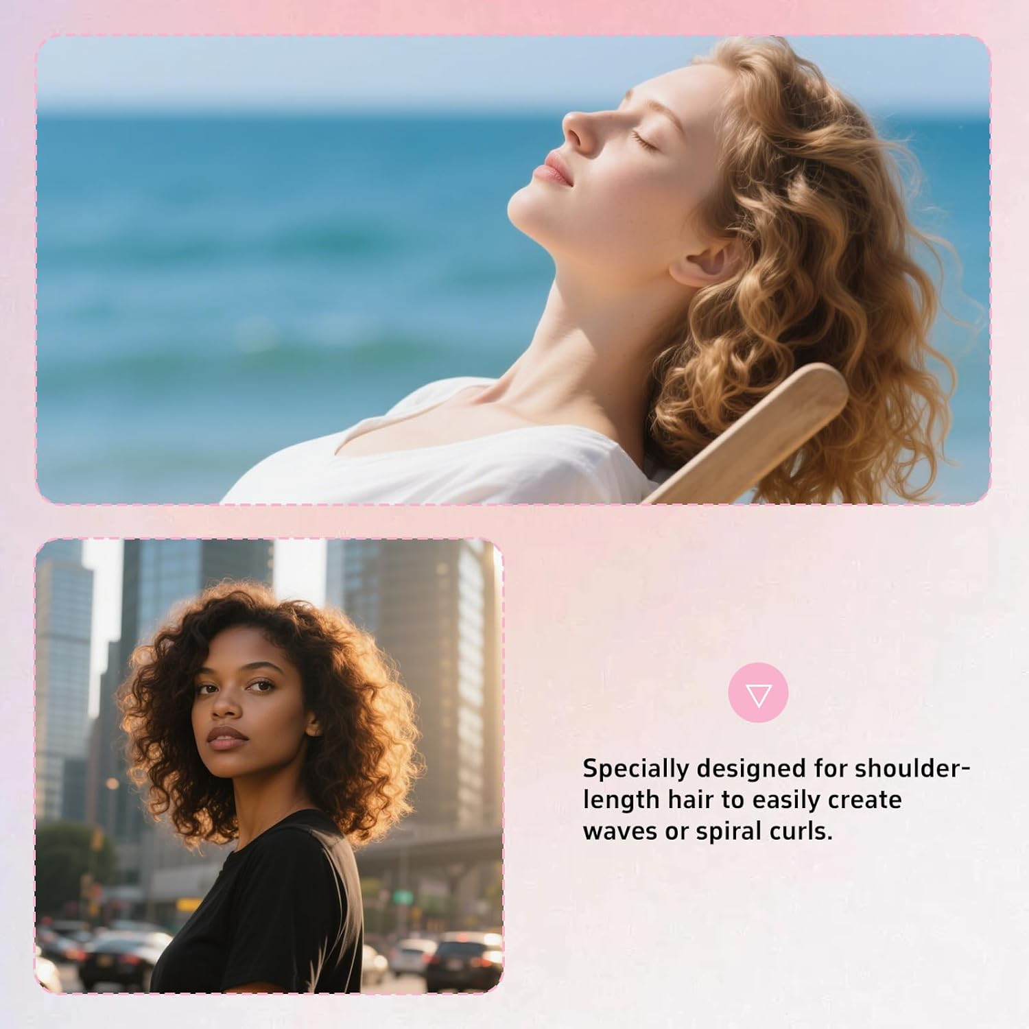 Nhgkju Set of 30 Heatless Hair Rollers - Spiral Wave - 6 Colours (Pink, Orange, Purple, Green, Blue, Yellow) - Ideal for Shoulder Length Hair - No Heat Processing. Includes 2 Styling Rods image number 4