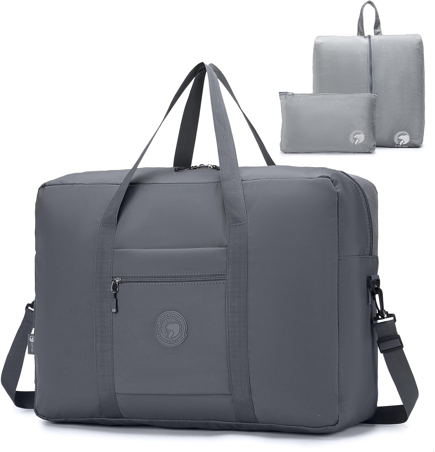 SPAHER 45L Travel Duffle Bag Cabin Bag Lufthansa 55X40X20 Carry on Hand Luggage Lightweight Foldable Cabin Luggage Overnight Weekender Holdall Tole Bag Waterproof Travel Handbag Black