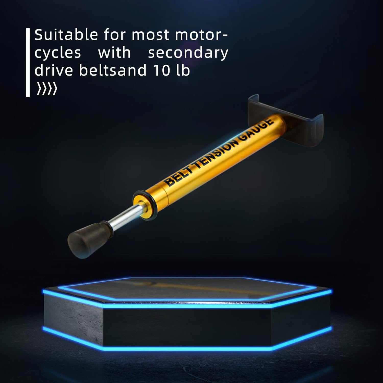 Belt Tension Gauge, 10 Lb Drive Belt Tensioner Tool Universal Tensioner Belt Tension Gauge with L Shaped Pad for Adjusting Belts or Repairing Wheels image number 4