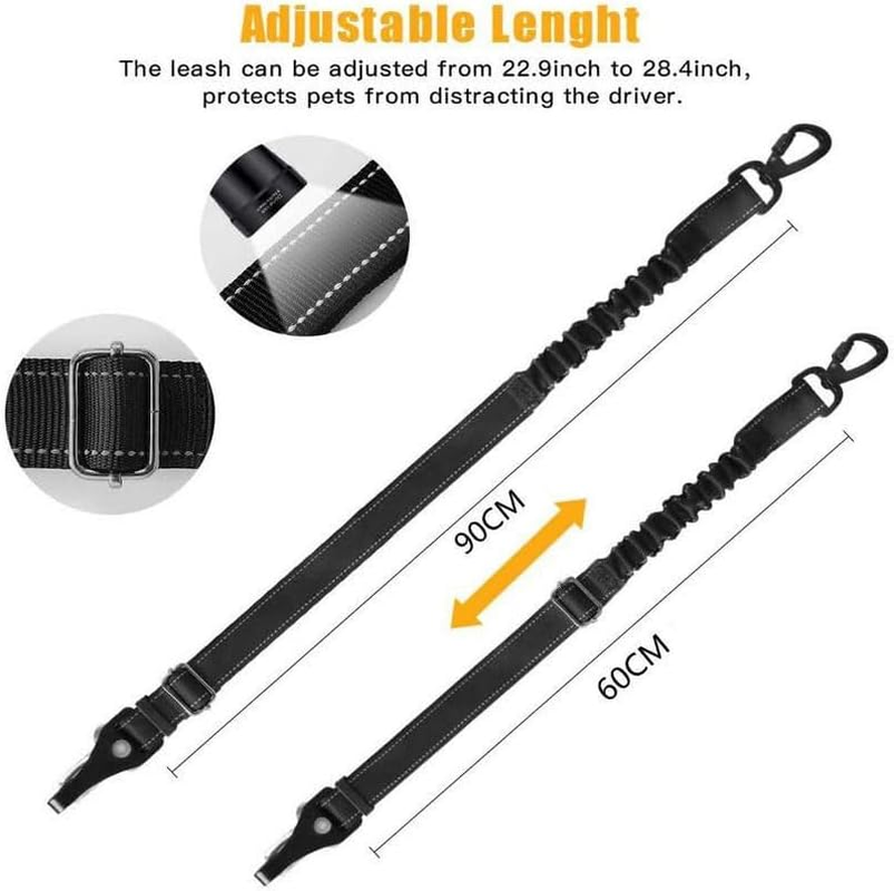 2 Dog Seatbelt Seat Belt Car Harness Leash,Adjustable Dog Seat Belt for Vehicle Nylon Pet Safety Seat Belts Heavy Duty & Elastic image number 1
