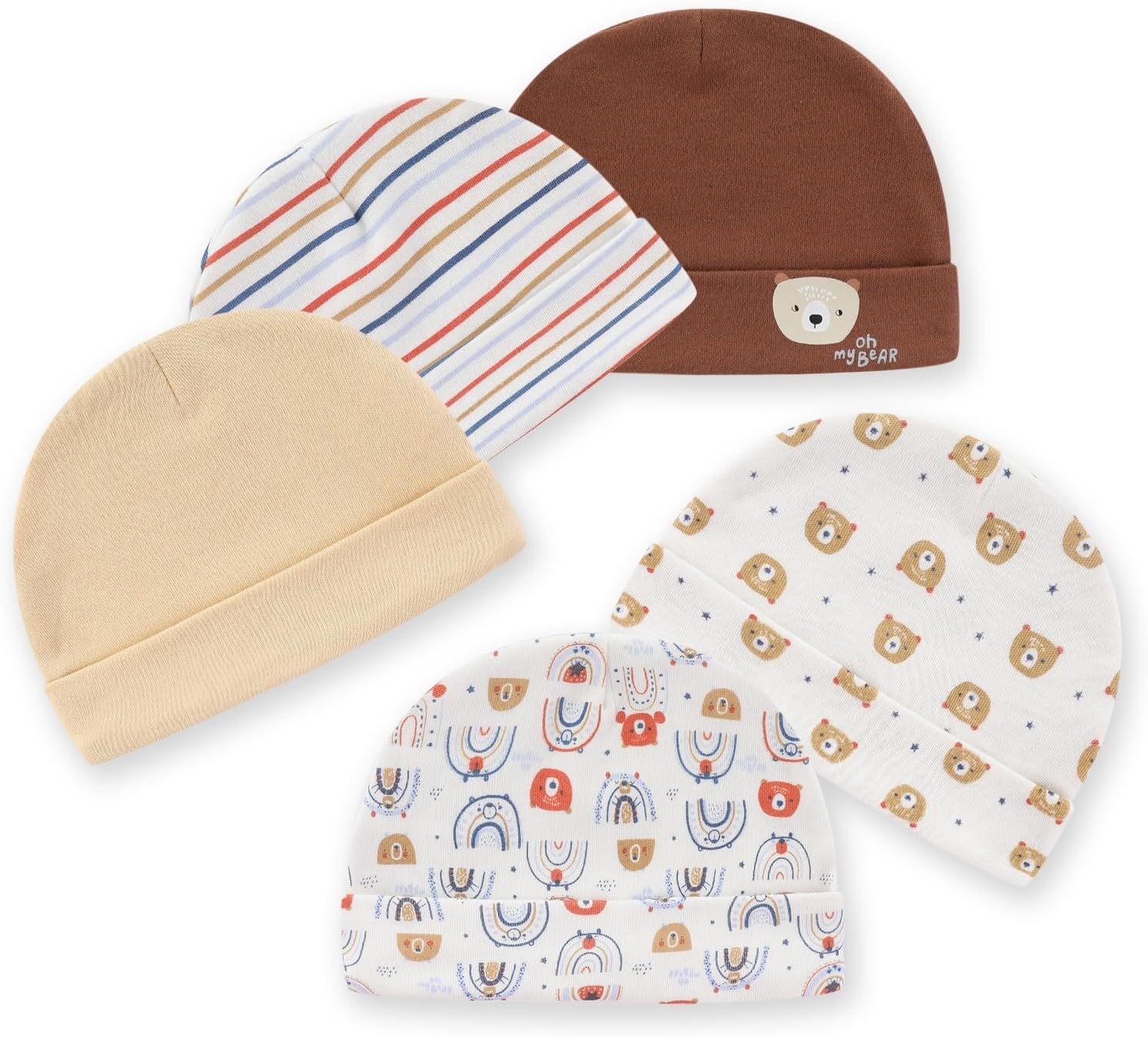 Unisex Boy Girl Baby Hats Mittens Socks 15 Pack Cotton Infant Caps Gloves Newborn Accessories Set image number 4