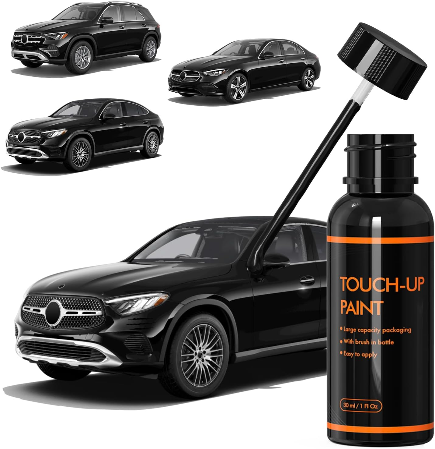 040 Black Touch up Paint for Mercedes Benz, DIY Car Paint Scratch Repair Kit, Automotive Paints, Quick & Easy Fix Scratch Repair for C/E/S/G/Cle/Glc/Gle/Gls/Eqe/Eqs/A/B/Metris