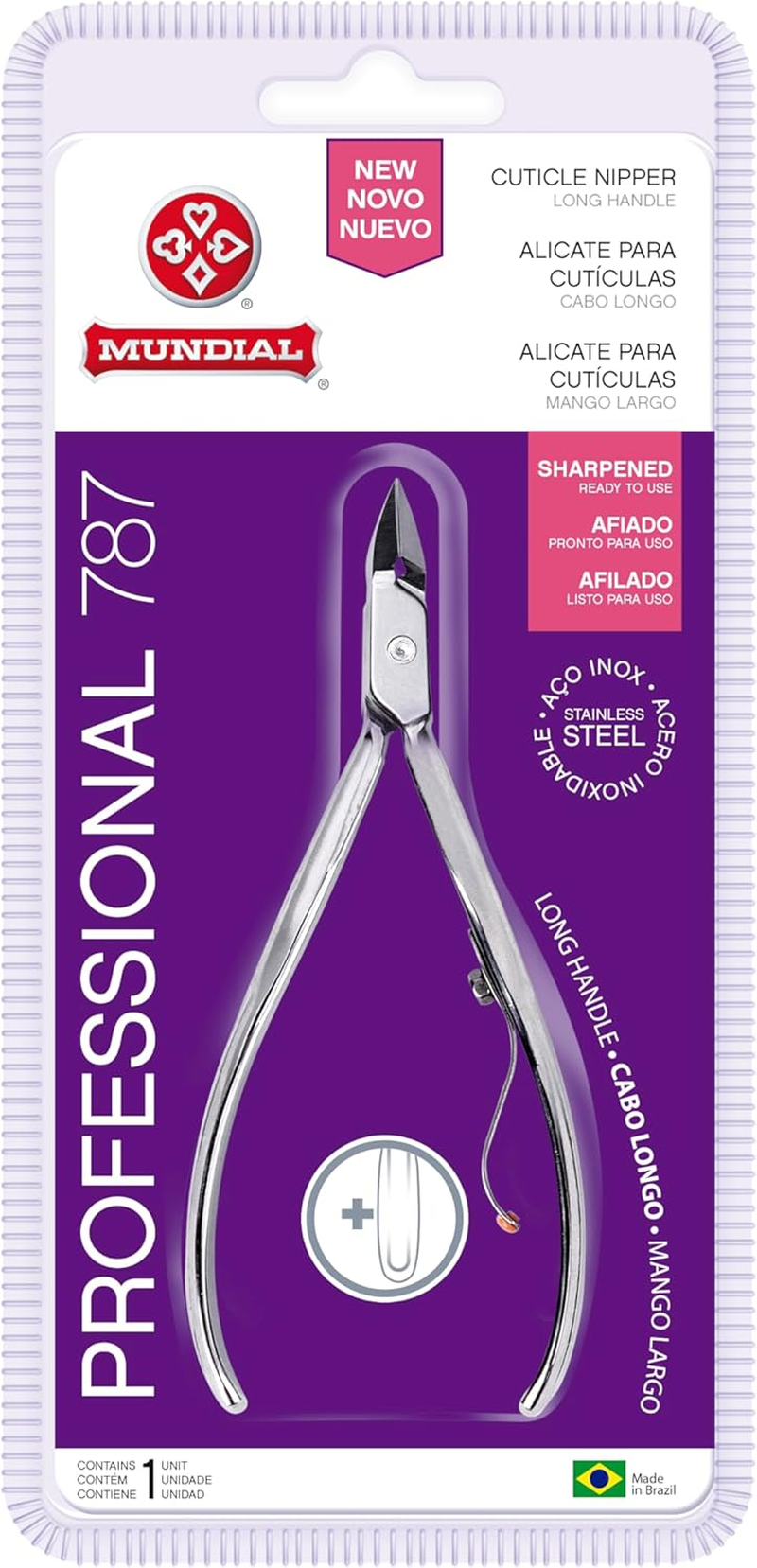 Mundial 787 Professional Cuticle Nipper &ndash; Long Handle Stainless Steel, Smooth Action Spring, Autoclave Safe &ndash; Precision Manicure & Pedicure Tool for Salon and Spa Professionals image number 1