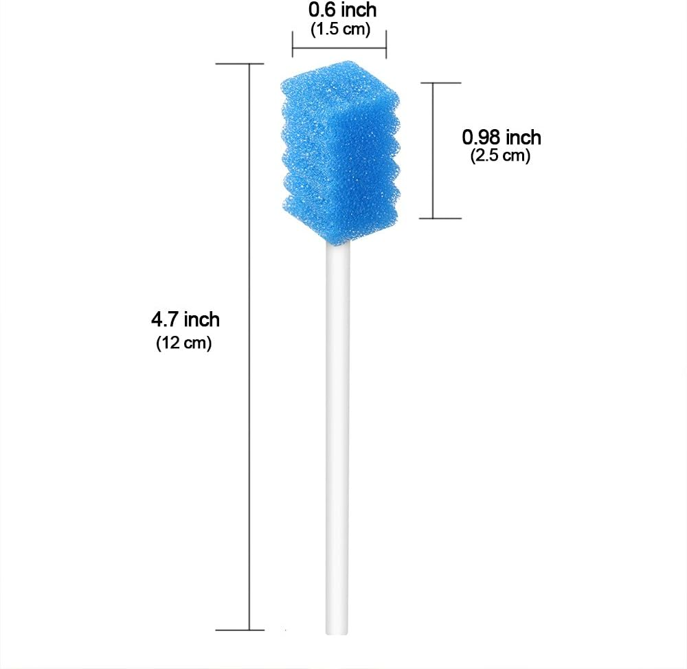Disposable Unflavored Oral Care Sponge Swabs，Tooth Shape Blue (50 Count) image number 2