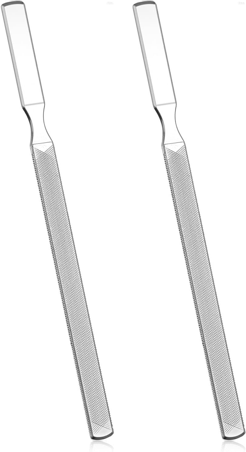 2Pcs Thick Toenail File for Men Stainless Steel Naill Files Toe File for Thick Nails Heavy Duty Toe Nails Filer Metal Toenail Files for Men Women, Manicure Pedicure Tool, 7&rdquo; Long image number 4