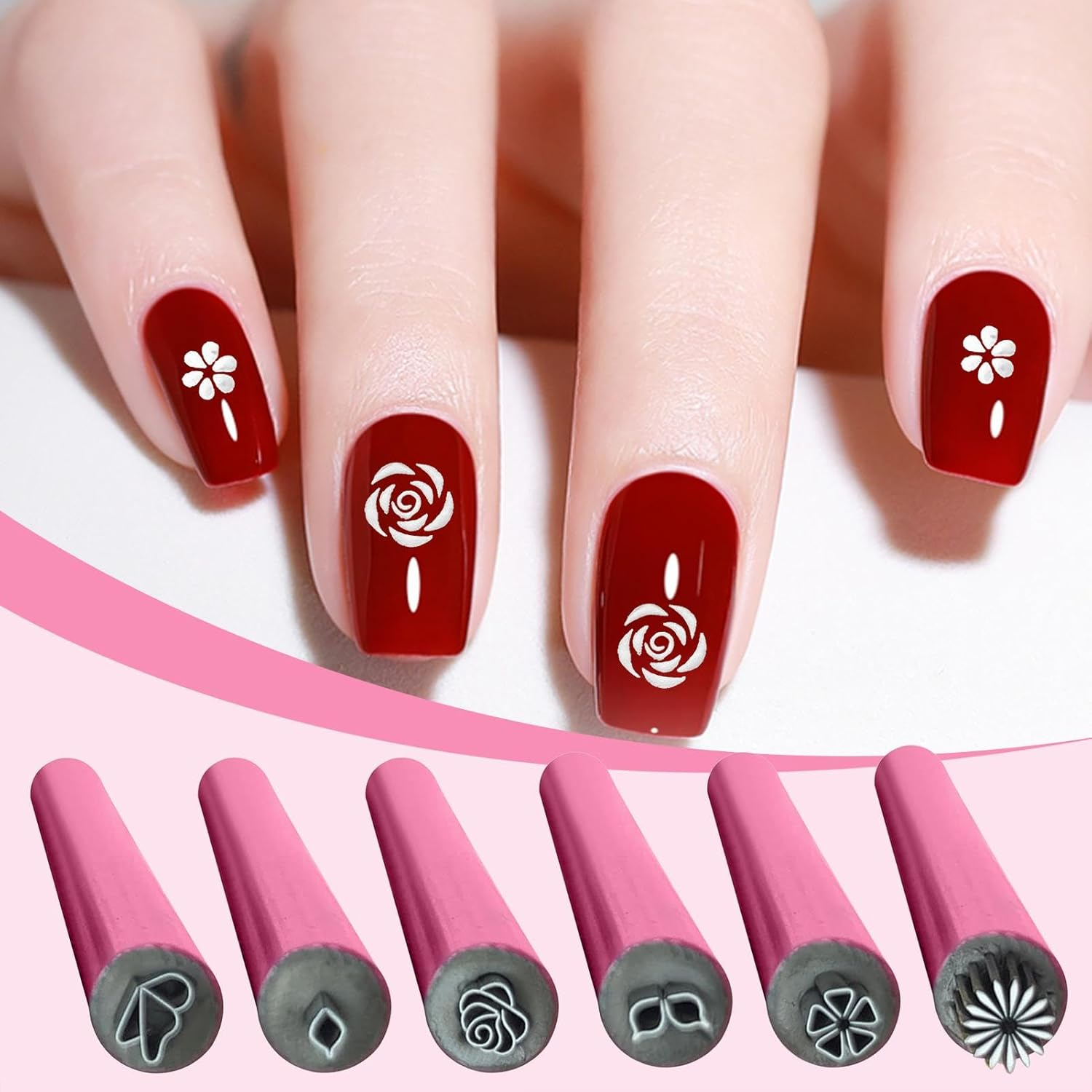 Nail Stamp Pen Set, Graffiti Painting Nail Stamps Kit, Dot Painting Tool, Various Different Pattern Stamps Pen, Nail Painting Tool with Fine Nib for Nails Salon and Home image number 5