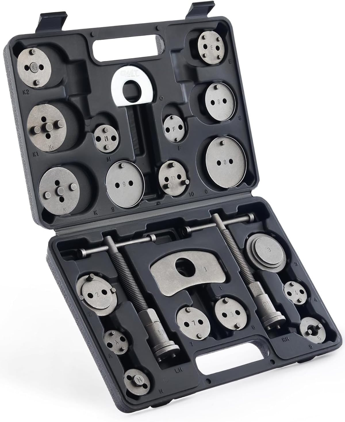 24Pcs Heavy Duty Disc Brake Piston Caliper Compressor Rewind Tool Set and Wind Back Tool Kit for Brake Pad Replacement Reset, Fits Most American, European, Japanese Autos Black image number 2