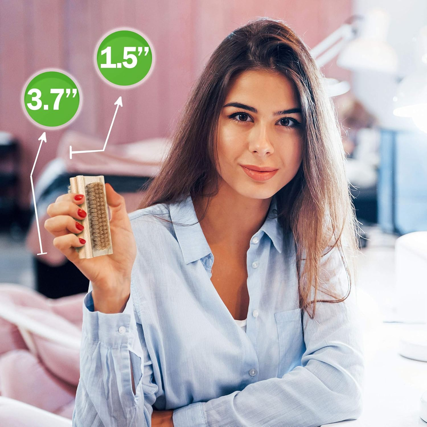 Konex Non-Slip Wooden Two-Sided Hand and Nail Brush with Tampico Fiber Bristle. Fingernail Brush with Beechwood Body and Plant Based Fibers image number 4