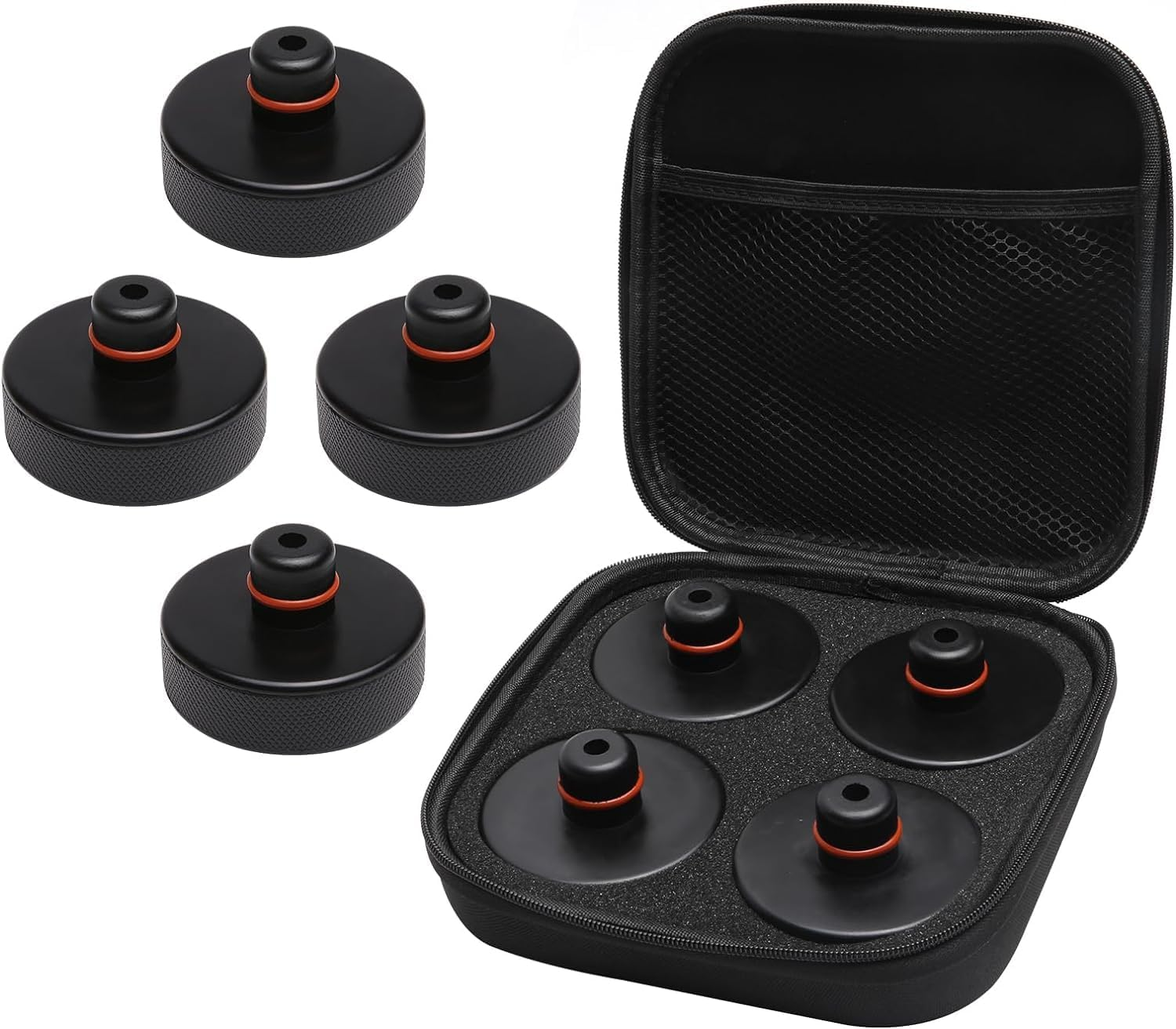 Lifting Jack Pads 4 Pack - Compatible with Tesla Model 3, S, Y and X Vehicles - 2016-2023 - Non-Slip Rubber Car Accessories Lift Puck Adapter Tool Set with Storage Case image number 1