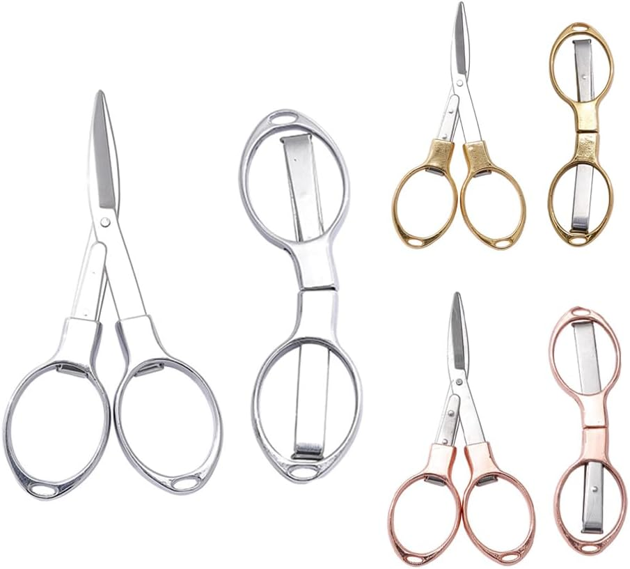 Stainless Steel Travel Scissors, Foldable Mini Safety Scissors, 3-Piece Set, Portable for Nurse Travel Office image number 3
