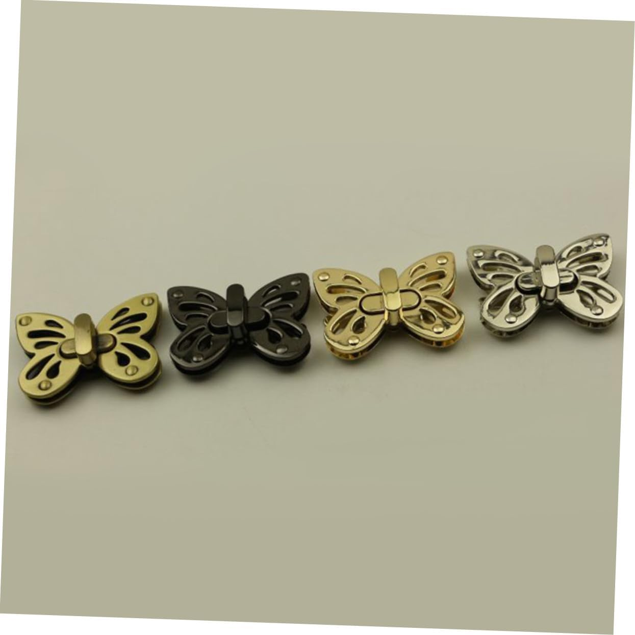 GARIOUANS Zinc Alloy Butterfly Lock Bag Hardware Set for Women&rsquo;S Handbags, 2Pcs Gunmetal Clutch Lock Accessories Suitable for Hand Bags and Purses image number 1