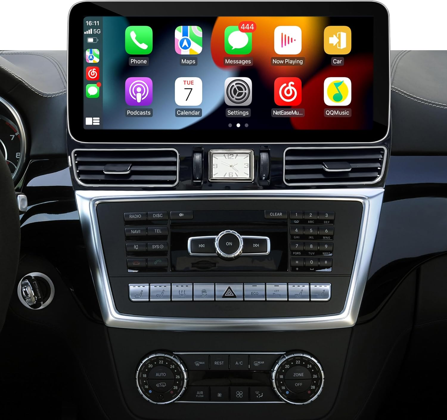 Carplay for Mercedes NTG 4.5/4.7 GL X166 ML W166 Upgrade 12.3 Inch Androdi Screen Android Auto Full (Split) Screen Mirroring App Netflix Spotify Wi-Fi Navigation Google Maps Vehicle Cameras (128GB) image number 5
