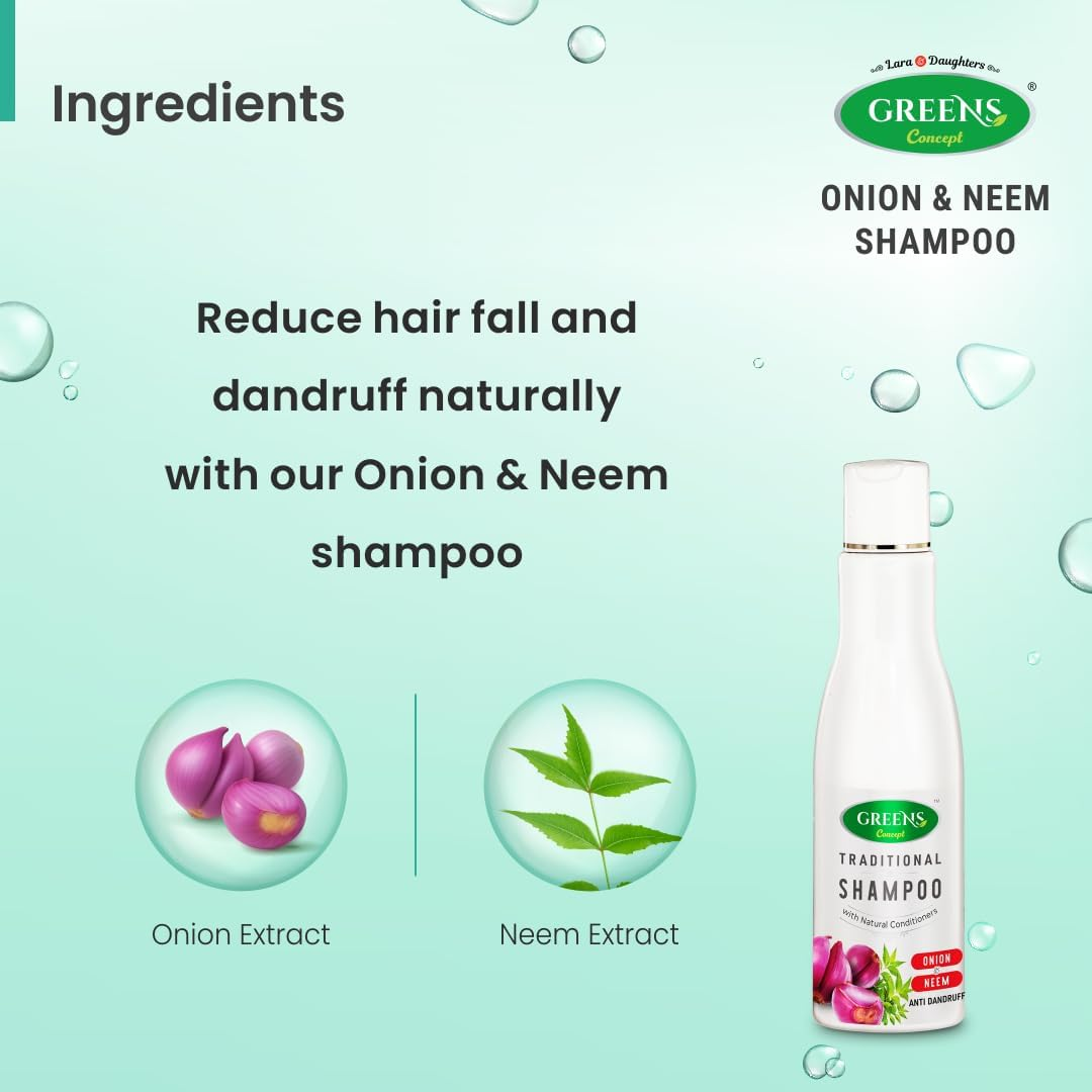 Green'S Concept Traditional Onion & Neem Shampoo for Anti-Hair Fall Strong and Healthy Hair 200Ml image number 2