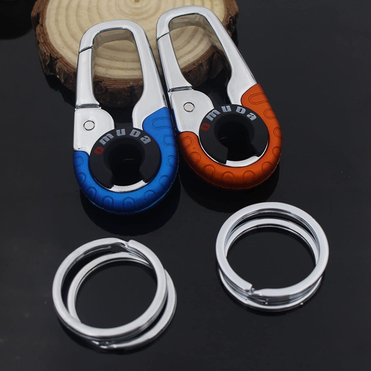 Smart Key Ring Alloy Metal Car Keyring Holder Organiser Chain Heavy Duty Gift (Blue) image number 1