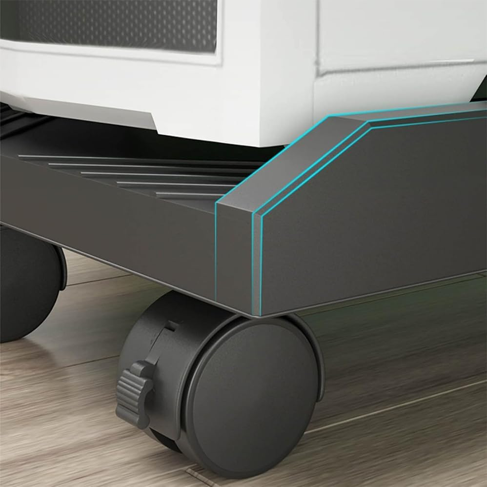Computer Tower Stand, 2-Tier Stand with Lockable Wheels under Desk for Office Home, Mobile Printer Stands with Rolling Caster Wheels, with Stable Metal Frame, for Home Office Tower Stands