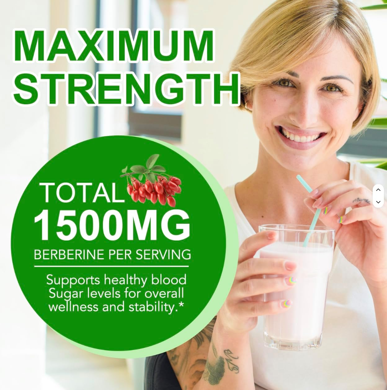 Berberine Liquid Drops 1500Mg &ndash; Plant-Based 10-In-1 Herbal Formula with Ceylon Cinnamon, Bitter Melon & Green Tea &ndash; Vegan, Non-Gmo, Gluten-Free &ndash; 60Ml Daily Wellness Supplement image number 1