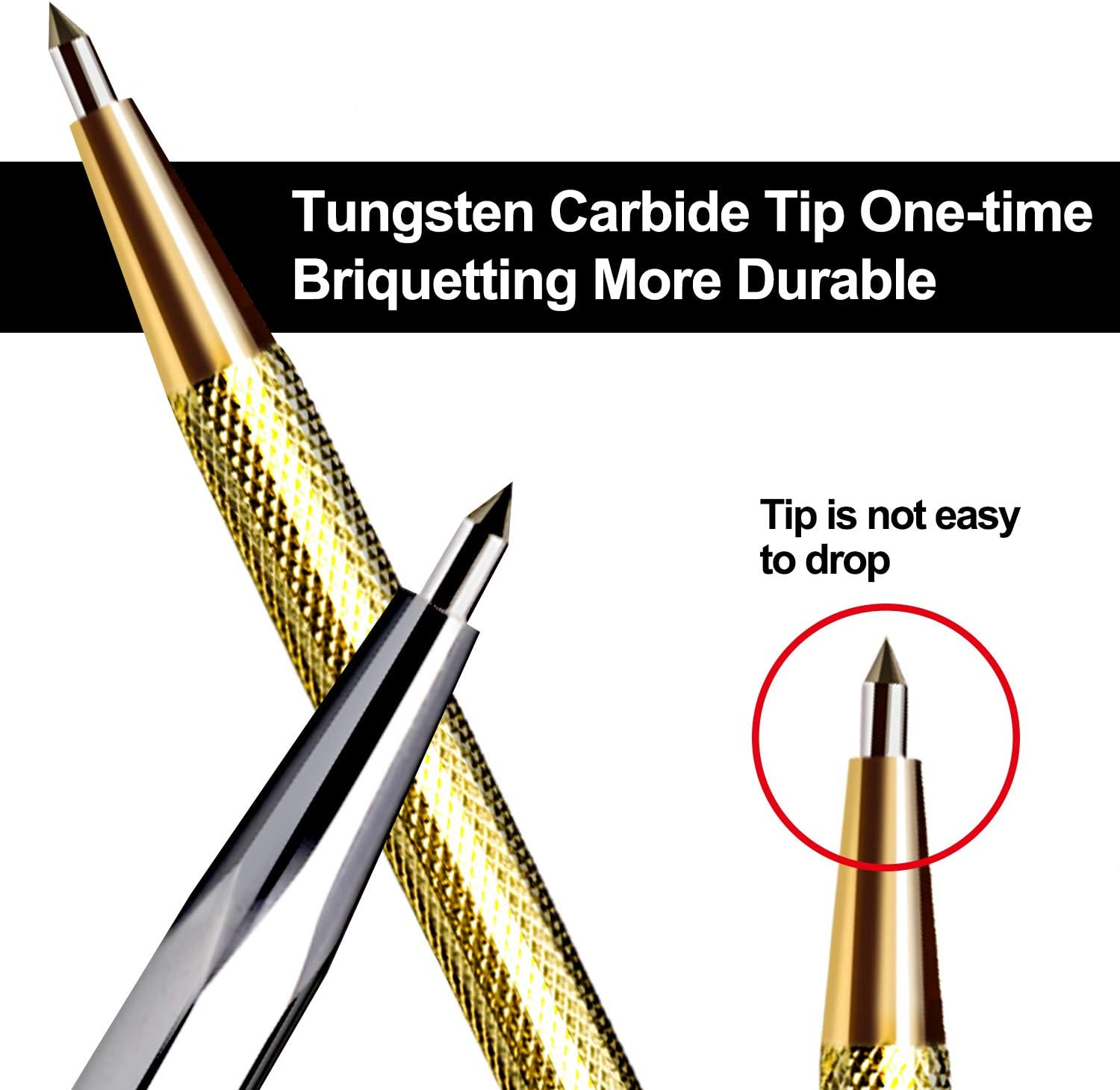 AVIDE Tungsten Carbide Tip Scriber, Metal Etching Pen Carve Engraver Scribe Tools for Stainless Steel, Ceramics, Glass, Metal Sheet and Gold/Welding(6 Pack) image number 5
