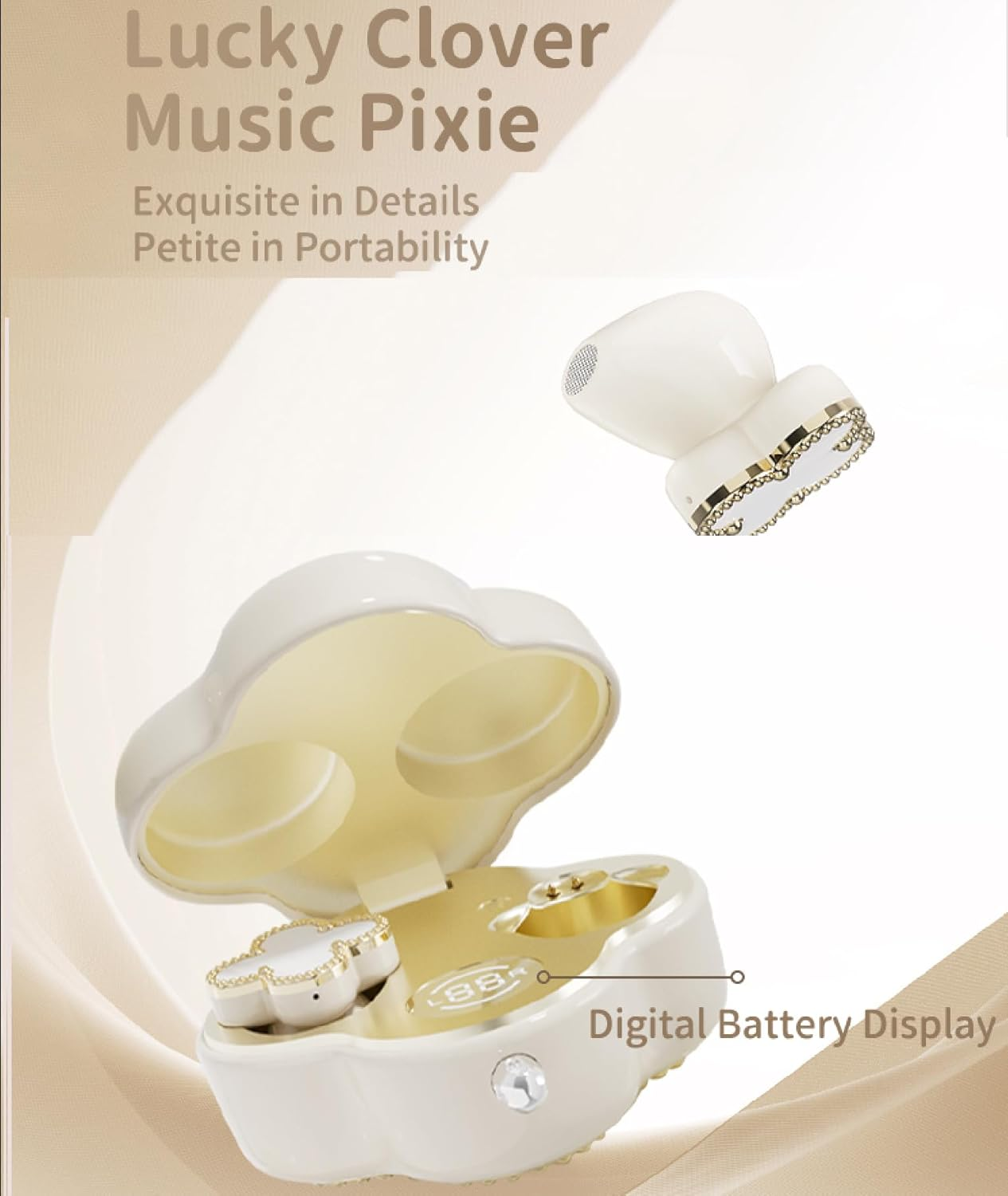 Women'S Wireless Earbuds Bluetooth in Ear Buds Light Weight Headphone, Noise Reduction, Fashionable Sports Earrings, Earrings and Headphones. Two Uses in One，Ports & Workouts for Women Gifts - Green image number 2