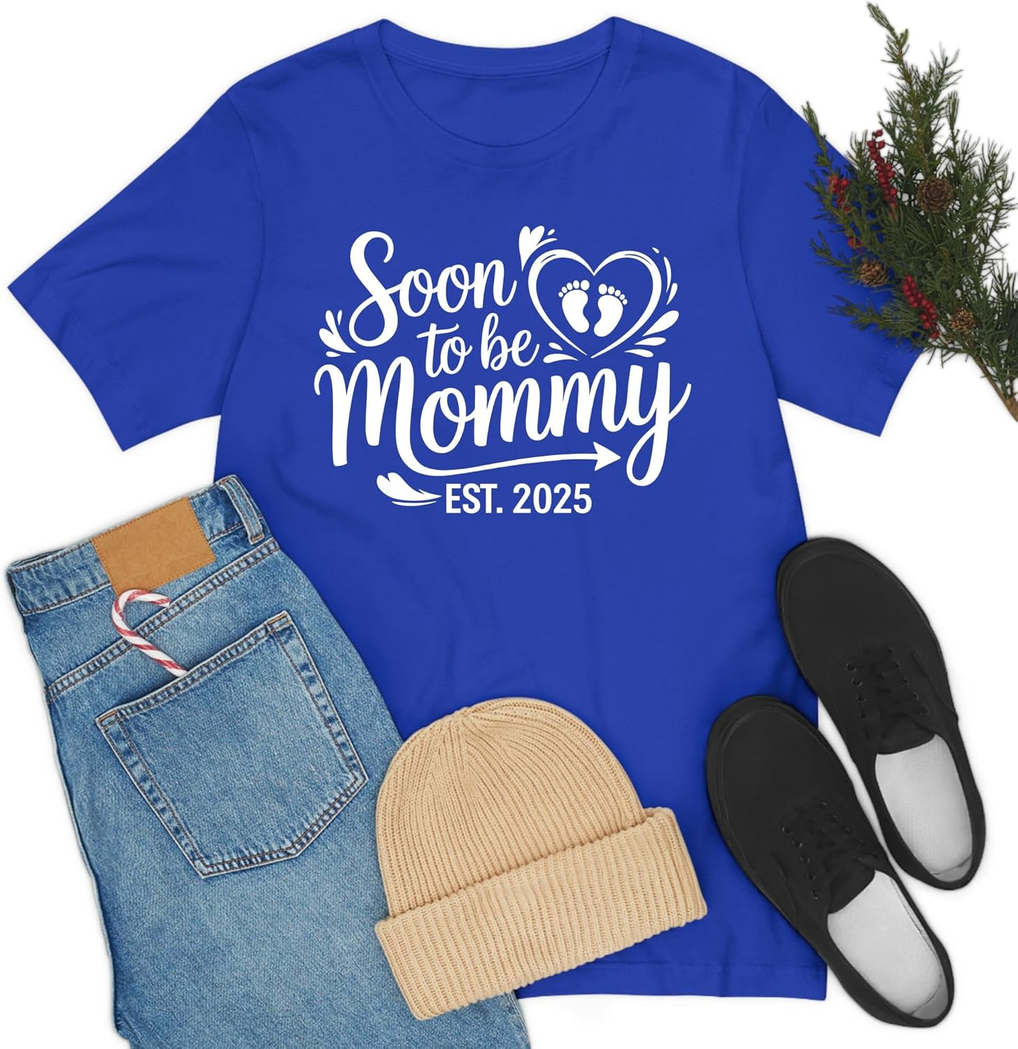 Funny Soon to Be Mommy 2025 Mother'S Day First Time Mom Pregnancy T-Shirt for Women image number 3