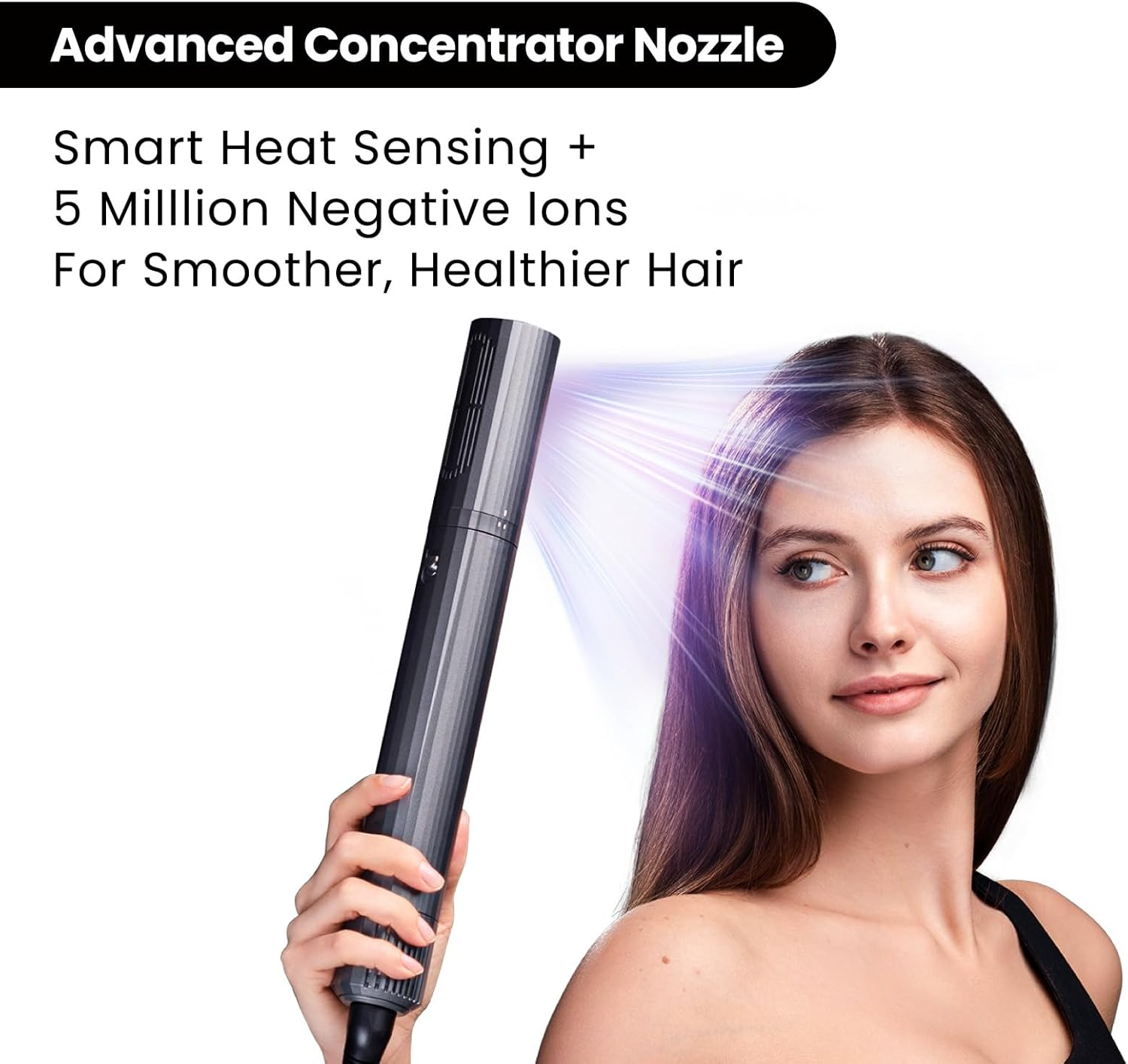 GLAMUP Upgraded 6 in 1 Hot Air Styler-Heat Straightener Brush, Auto Wrap Curler Fusionstyler Pro, High-Speed Motor Hair Dryer,Versatile,Negative Ionic, No Heat Damage, Magic Styler Gift Set image number 1