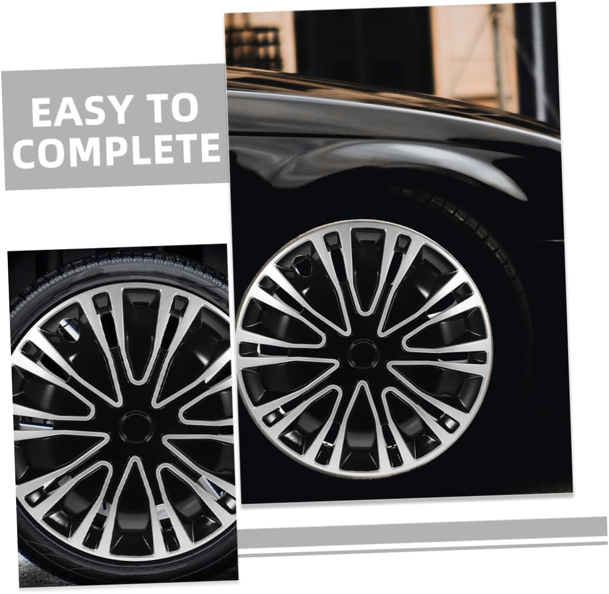 BUGUUYO 2Pcs Car Hubcaps Decorative Wheel Rim Covers Automotive Wheel Hubcaps Car Interior Accessories Easy DIY Install image number 1