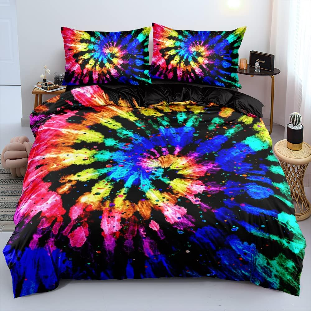 Holiyjog Galaxy Duvet Cover Space Bedding Set Full Size for Teen Kids, for Boys and Girls Purple Bed Set Printed with 1 Comforter Cover and 2 Pillowcases image number 4