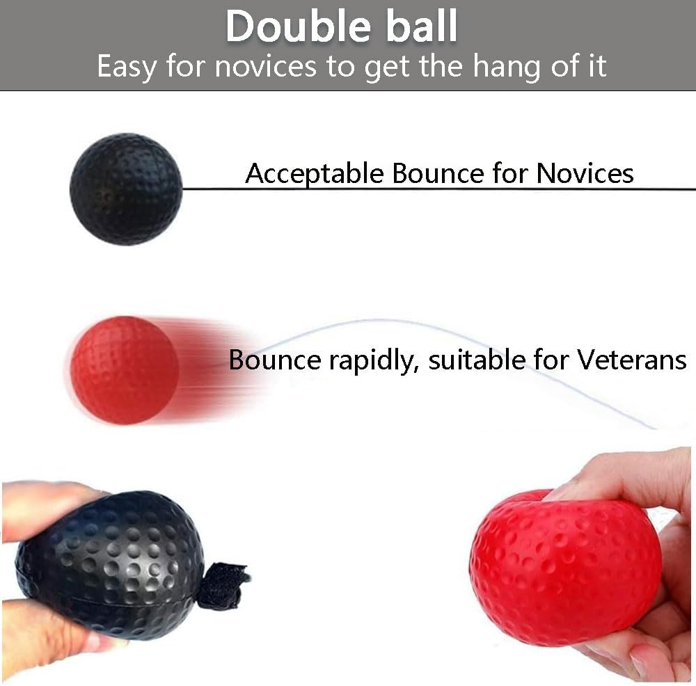 Boxing Reflex Ball Set &ndash; 3-Pack Punching Balls with Adjustable Headband, Improve Speed, Reaction, Hand-Eye Coordination for Training or Fitness image number 3