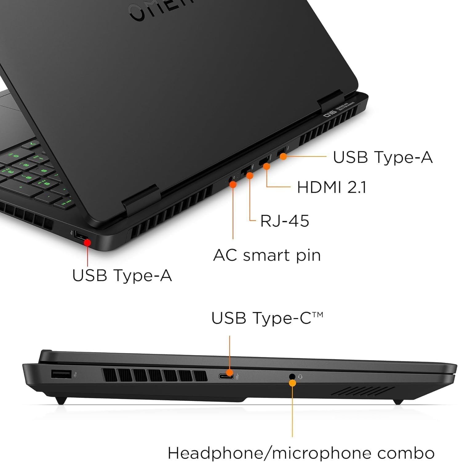 HP 16&Prime; OMEN Gaming Laptop, 240 Hz IPS Display, AMD Ryzen 9 8940HX Processor, 32 GB RAM, 1 TB SSD, NVIDIA Geforce RTX 5060, Windows 11 Home, 2.44 Kg, Shadow Black, C25KGPA image number 3