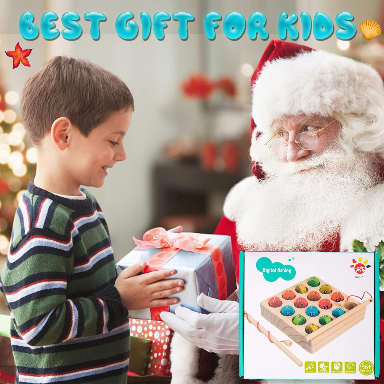 Montessori Toys for Toddlers Age 2-3-4, Learning & Education Toys for 3-4 Year Old Boy Kids Busy Board Games 2+ 3+ Year Old Girl Gifts Wooden Magnetic Fishing Game Birthday Presents Sorting Puzzle image number 3