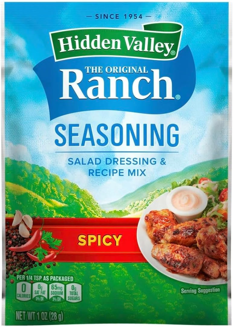 Hidden Valley Ranch Spicy Seasoning - (5) Hidden Valley Ranch Spicy Seasoning Packets 1 Ounce Bundled with (1) Eselect Bag Clip image number 4