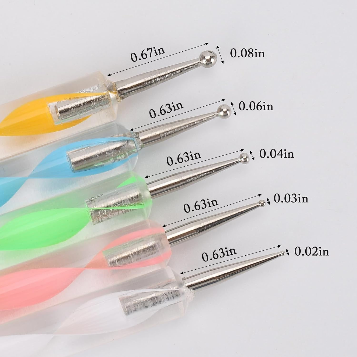 BTYMS 14Pc Professional Nail Art Brushes Set with Double-Ended Dotting Tool Pens,Nail Art Design Drawing Tools Gel Polish Manicure for Home DIY & Salon Use image number 6