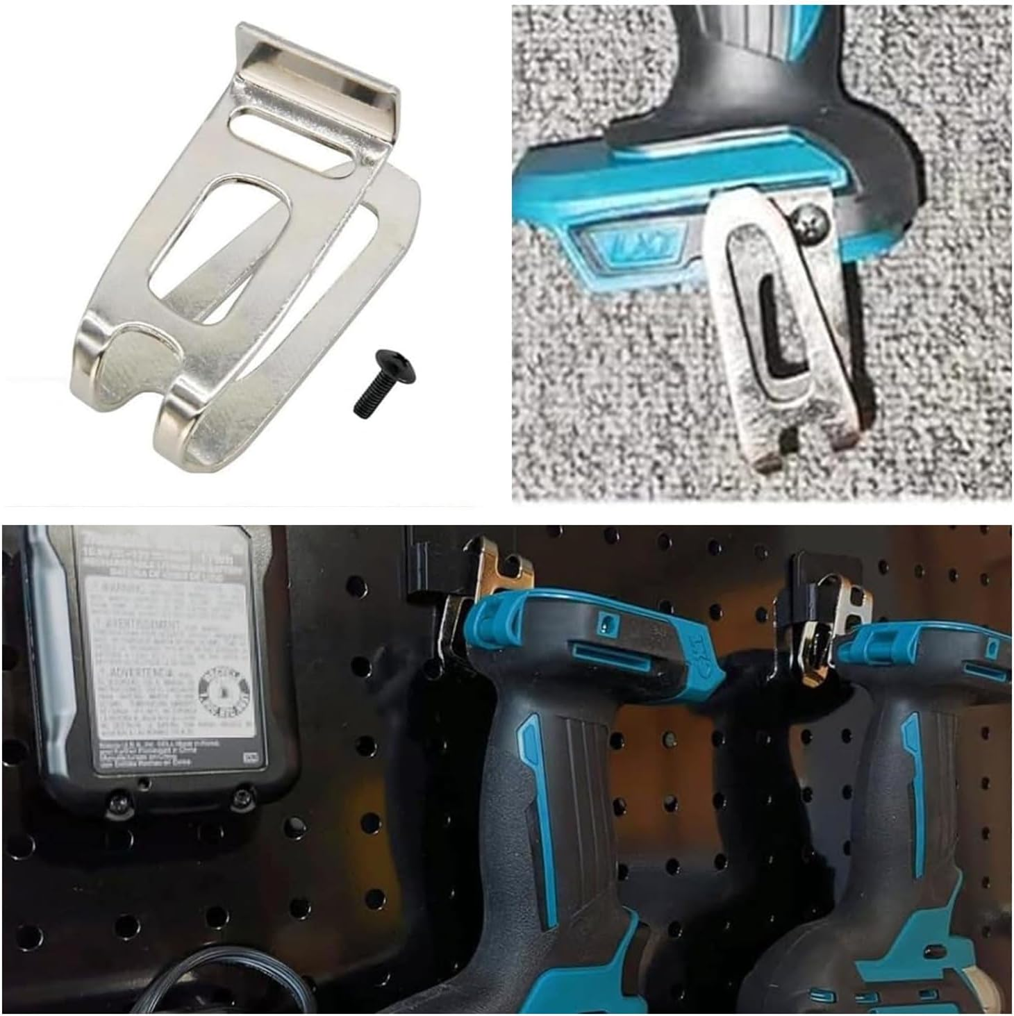 4PCS Belt Clip Hooks Compatible with Makita DHP480 DHP482 HP457 HP347 TD127 TD126 Hammer Impact Drills Power Tool with Screws 324705-1 346317-0 image number 1
