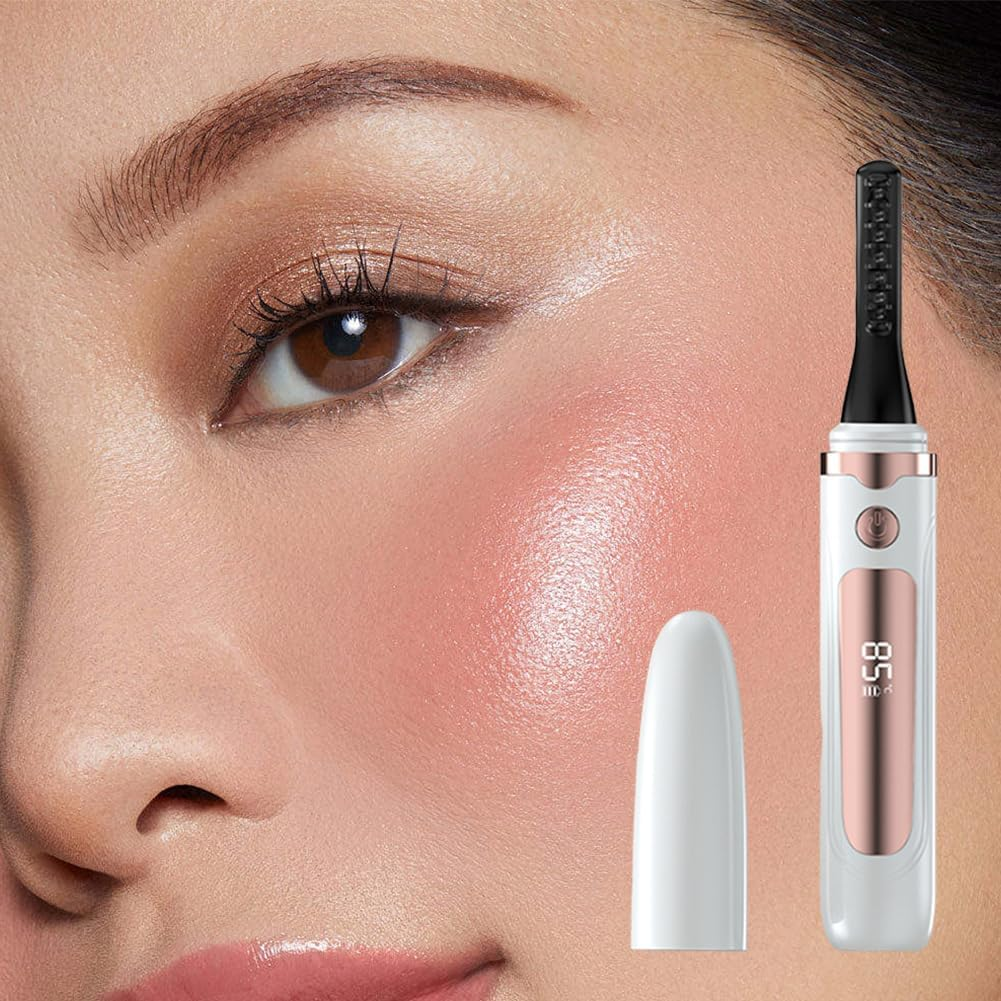 Electric Eyelash Curler Tool USB Rechargeable 4 Mode Women Makeup Tools (White) image number 3