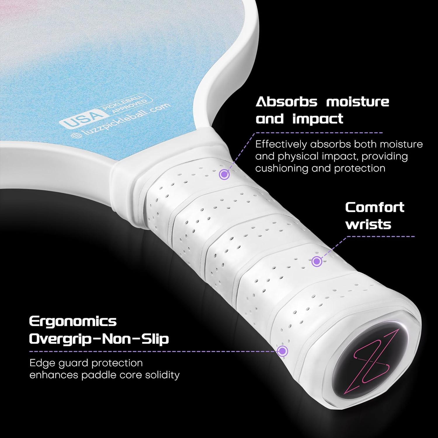 Luzz Pickleball Paddle Set of 2, USAPA T700 Carbon Fiber Pickleball Paddles Set Includes 4 Pickleballs &1 Bag,Lightweight 2 Pack Pickle Ball Paddles,Sandblasted Surface image number 3