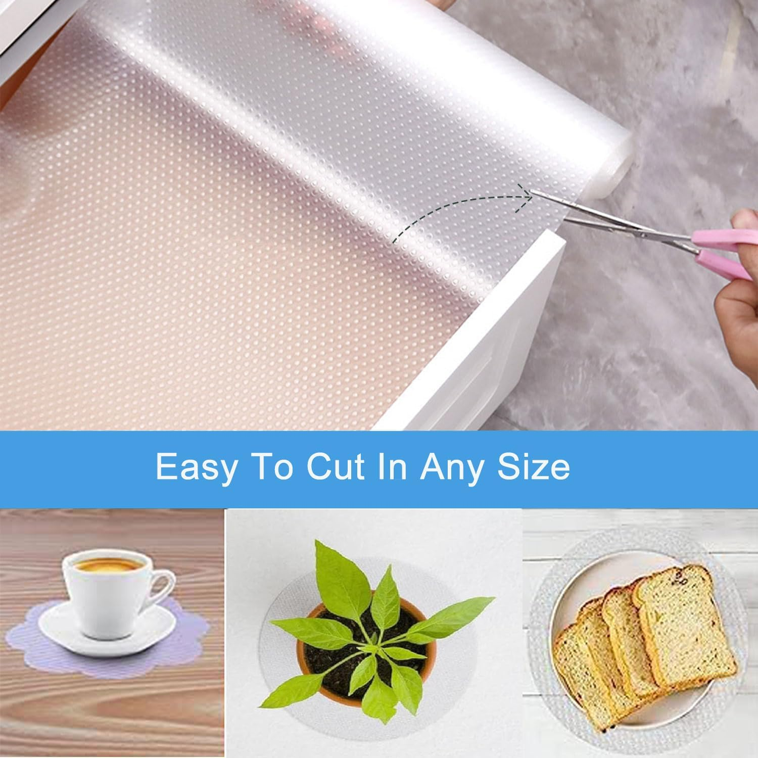 WADY Shelf Liner Non Adhesive Drawer Liner, Kitchen Cabinet Liner, Cabinet Liners for Shelves, Shelf Liners for Kitchen Cabinets Non-Adhesive, for Cupboard, Pantry Shelves, Bathroom (45X500Cm) image number 1