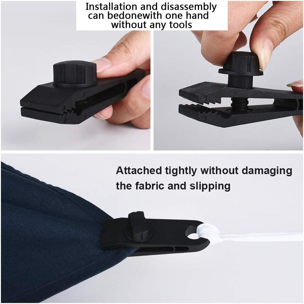 Henglisam Tarp Clips, Heavy Duty Lock Grip, Clamps Withstand 60Mph Strong Wind Fit for Awnings, Outdoor Camping, Caravan Canopies, Car Covers, Swimming Pool Covers (10 Pcs) image number 2