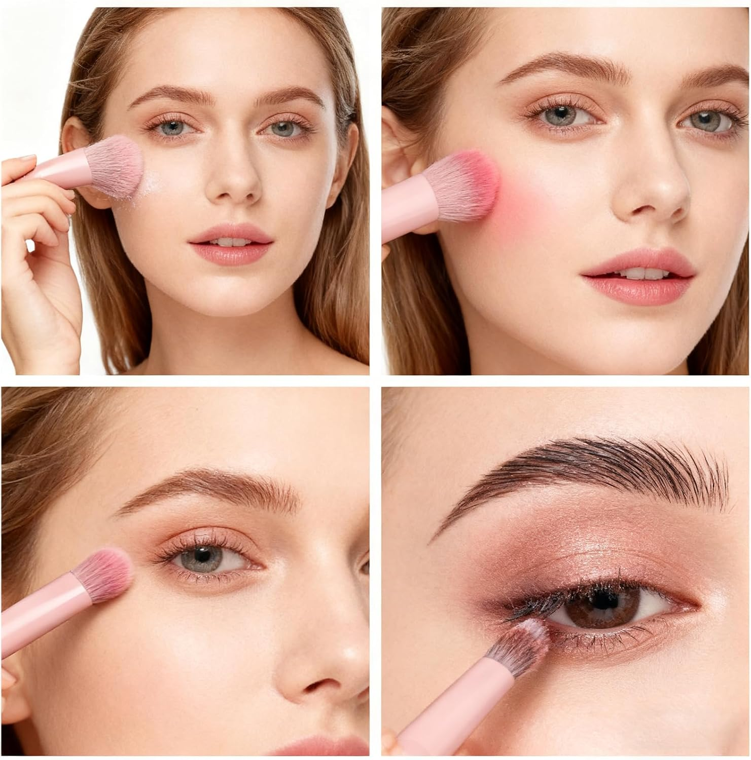 Travel Size Makeup Brushes Mini Set | 5Pcs Professional Vegan Brushes with Hard Mirror Case, Portable Cosmetic Brush Kit for On-The-Go Makeup & Perfect Gifts image number 4