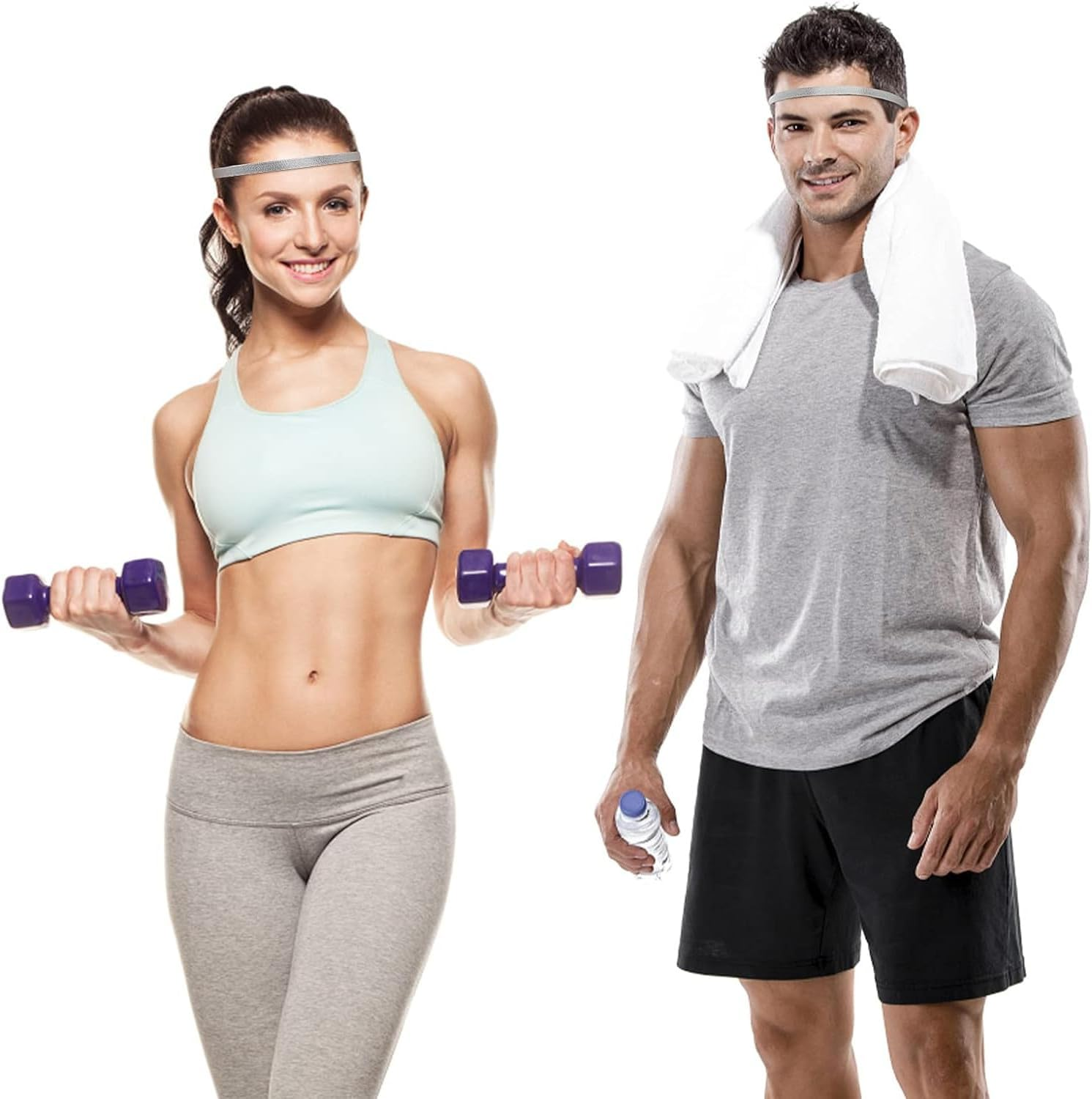 4 Pcs Elastic Thin Headbands for Women Thin Non-Slip Elastic Sport Headbands Skinny Headbands Workout Grip for Men Women Football Basketball Soccer Tennis Yoga image number 2