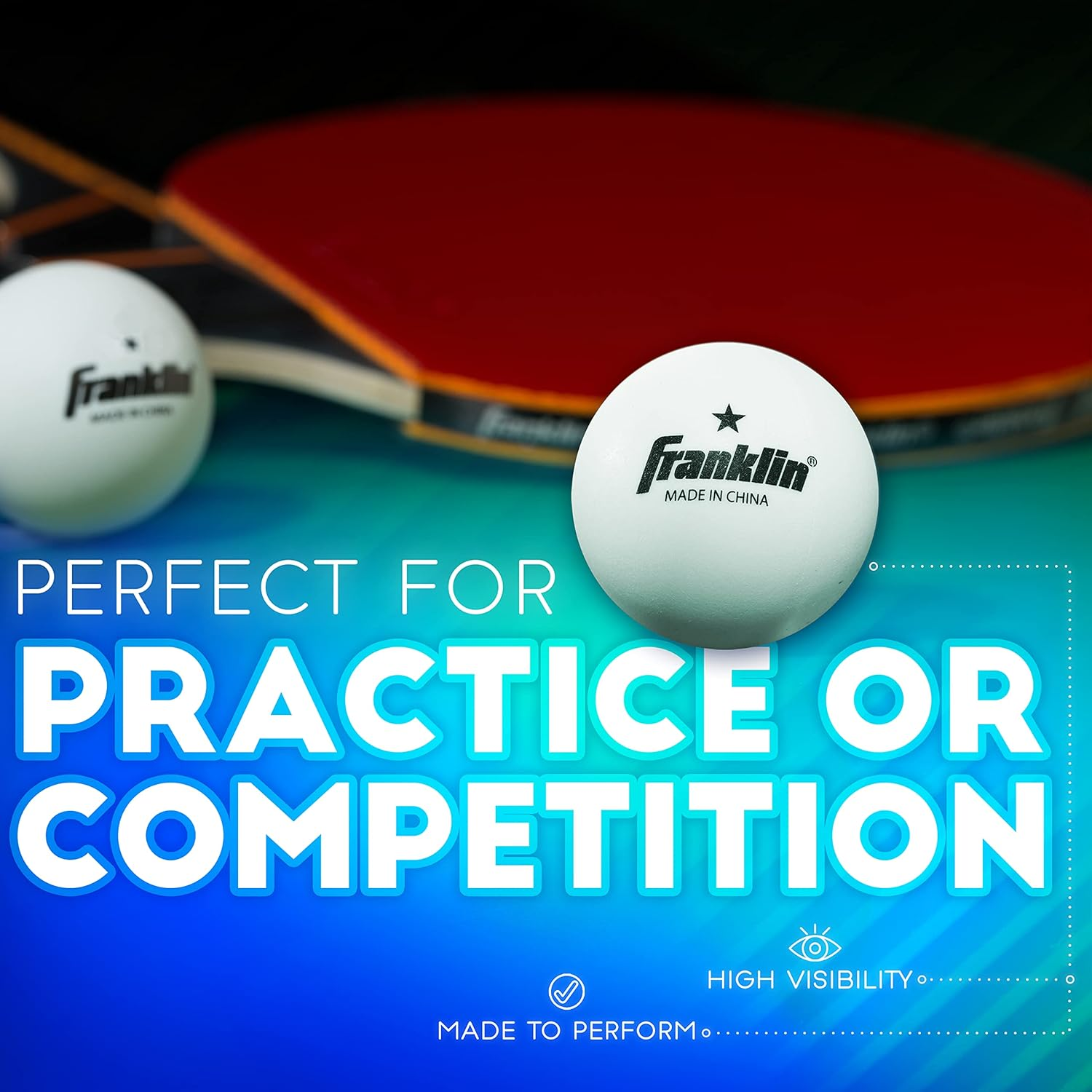 Franklin Sports Table Tennis Balls - Official Size and Weight 40Mm Table Tennis Balls - One Star Professional Balls - Bulk Packs and Family Sets - Pack Of 6 image number 2