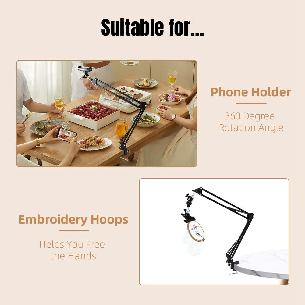 Embroidery Hoop Crossstitch Stand Adjustable Rotated Embroidery Hoop Holder Metal Embroidery Hoop Crossstitch Stand with 360 Hoop Knob image number 1