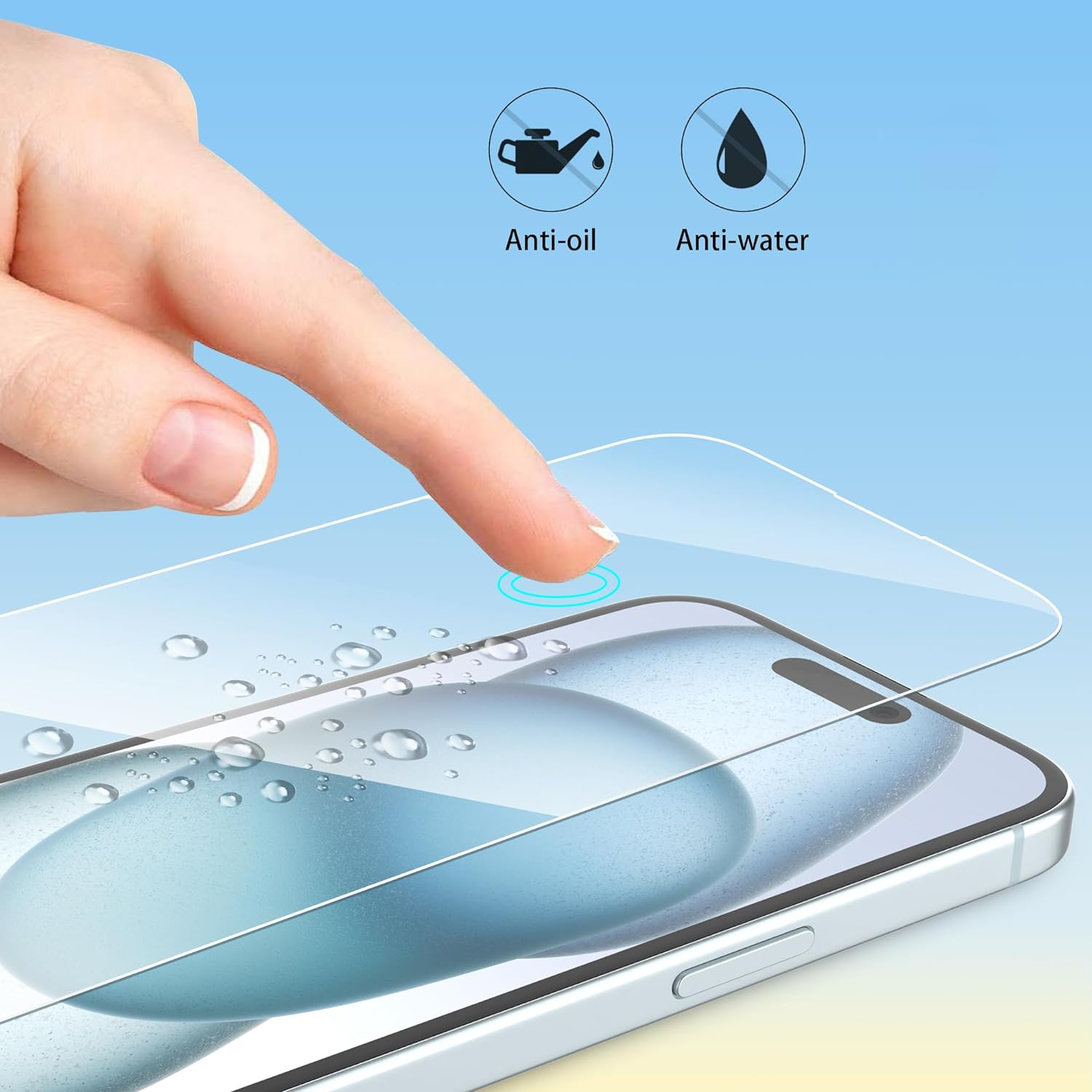 4Youquality [4-Pack Screen Protector for Iphone 15 (6.1-Inch), Tempered Glass Film, [Lifetimesupport][Impact-Protection][Anti-Shatter][Anti-Scratch] image number 4