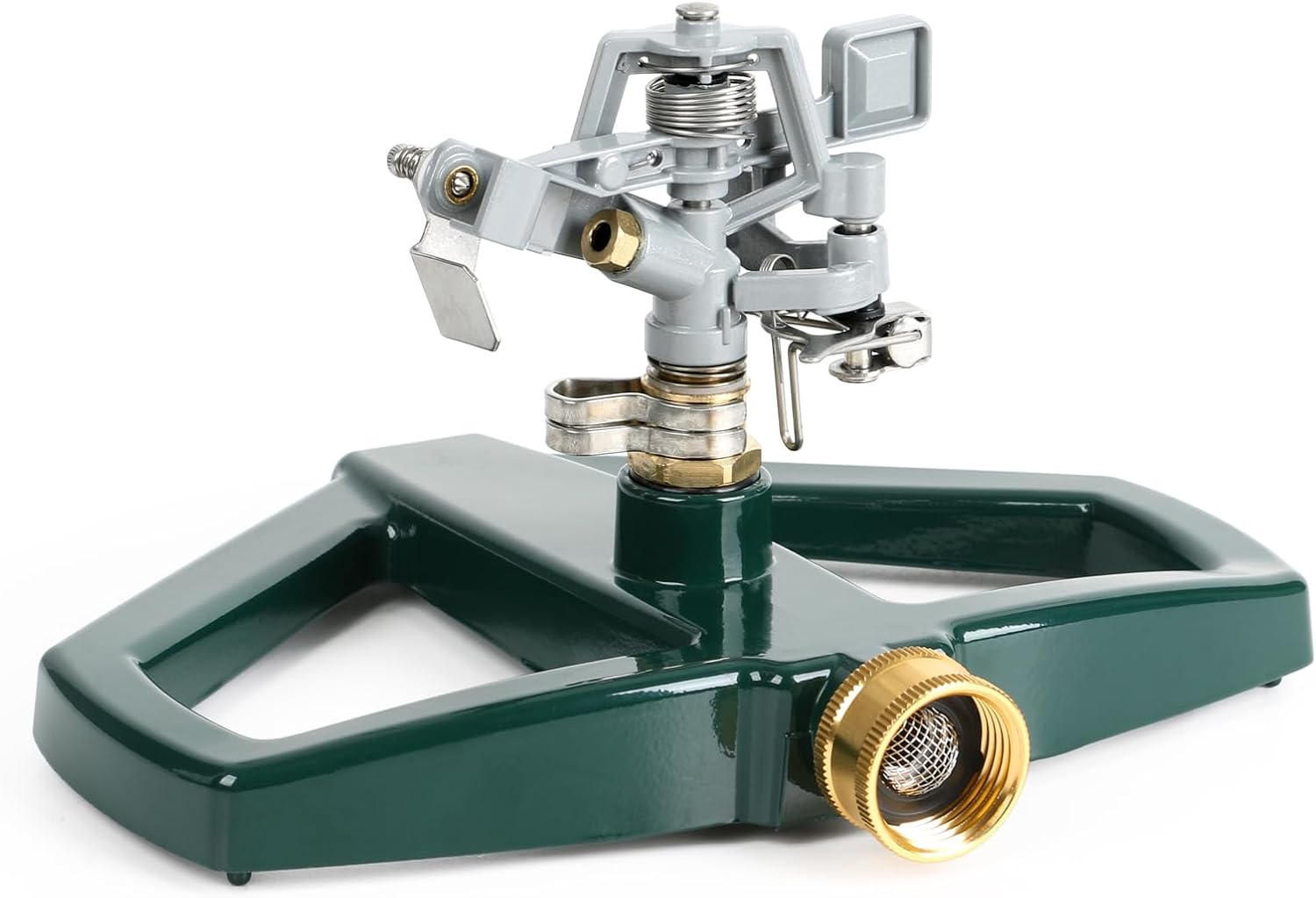 STYDDI Metal Pulsating Impact Sprinkler with Metal Base, Heavy Duty Adjustable Circular Zinc Impulse Sprinkler for Lawn, Yard and Large Area, Water Coverage up to 5,800 Sq. Ft image number 2