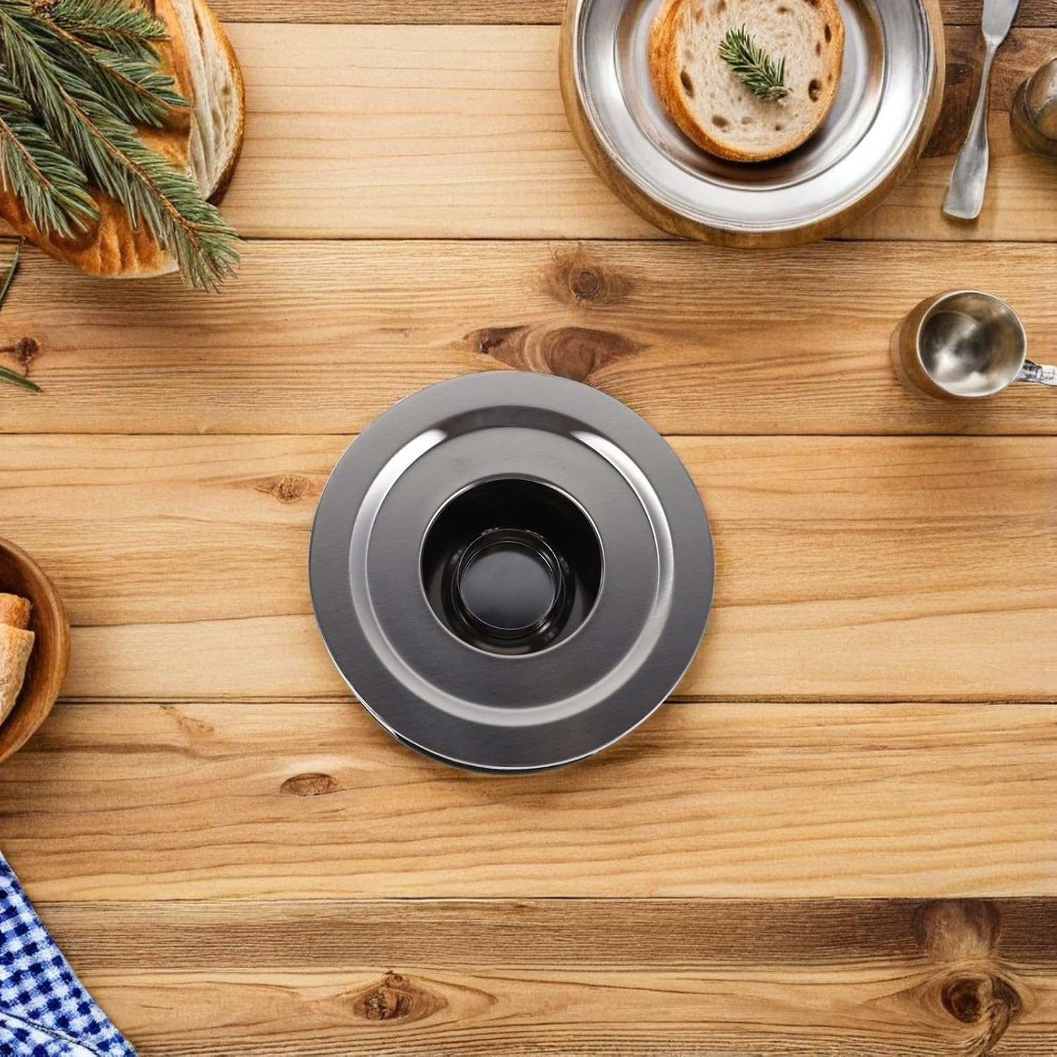 Cabilock Stainless Steel Hollow Flower Teapot Warmer Base for Coffee Espresso Milk Tea Heating Efficient Rapid Heat Retention Outdoor Indoor Use for Camping Family Gatherings