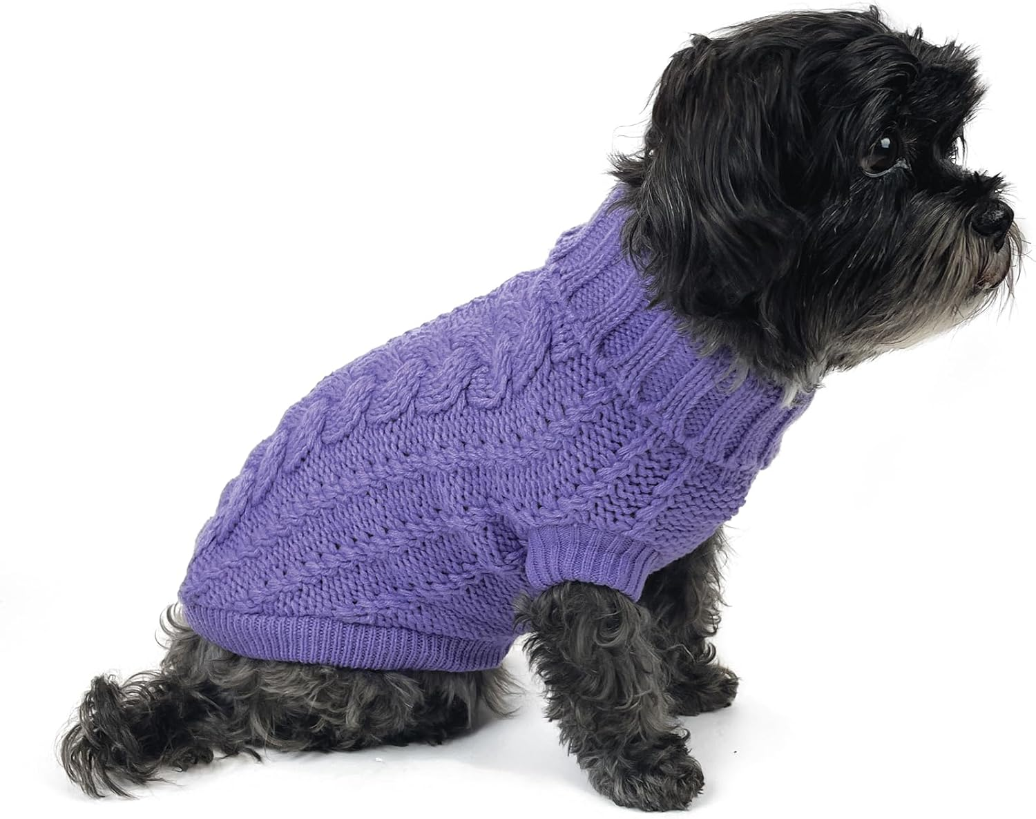 Huskimo French Knit Dog Jumper, Lavender, 33Cm image number 5