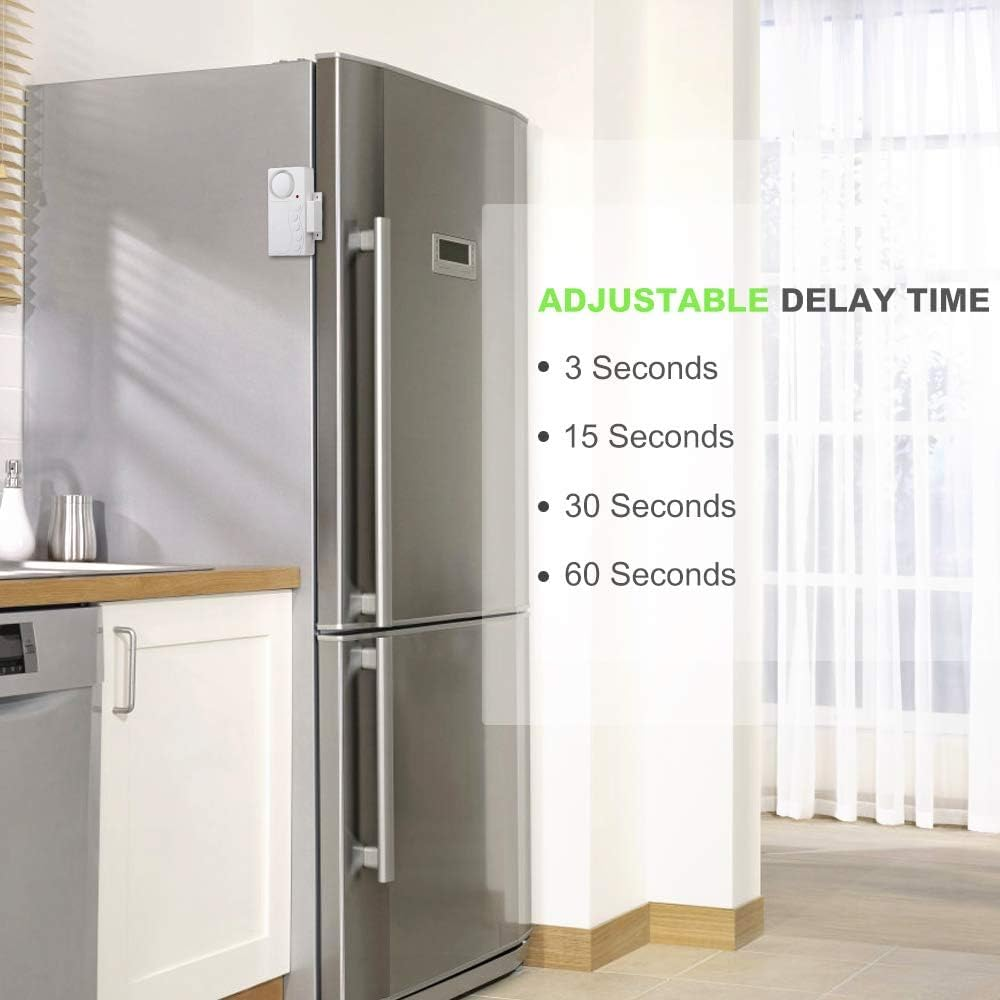 Winhon Freezer Door Alarm, Wireless, 3/15/30/60 Seconds Adjustable Delay, 108 Db Loud Alarm, 4-In-1 Mode, White image number 3